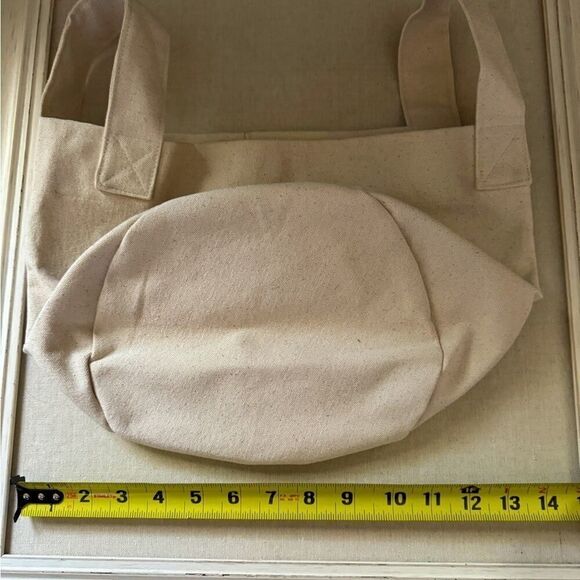 Small soft speckled off white canvas bucket for socks with text NWOT - Picture 4 of 6